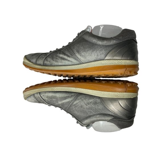 Ecco Men's Biom Yak Gray/Orange Yak Leather Spikeless Golf Shoe EU 44/US 10-10.5 - Picture 6 of 8